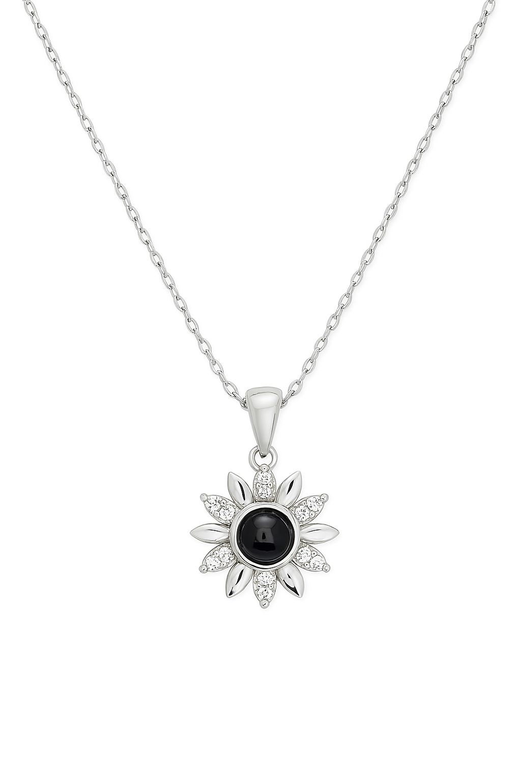 Black & White Daisy Necklace