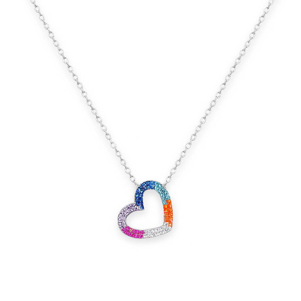 Rainbow heart Necklace