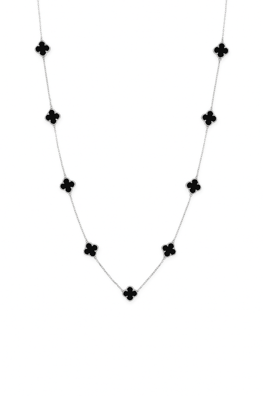 Noir Clover Station Necklace