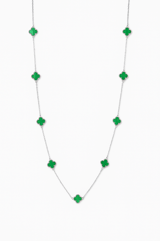 Emerald Clover Line Necklace
